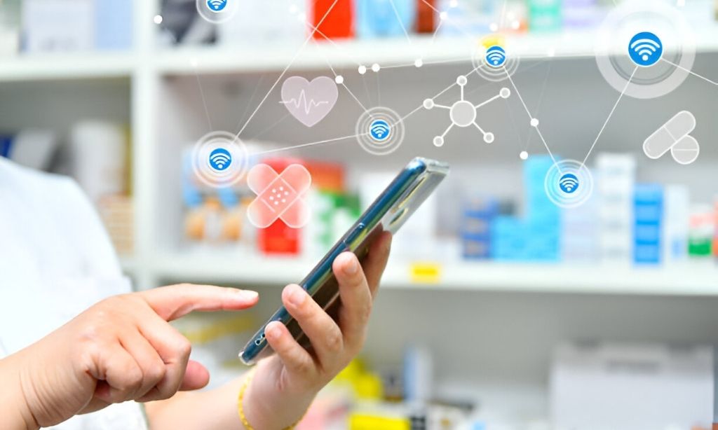 How Doctors Can Use Digital Marketing To Attract More Patients Pharmacist using digital tablet to manage prescriptions in a modern pharmacy—representing how healthcare professionals use digital marketing tools to attract patients in 2026