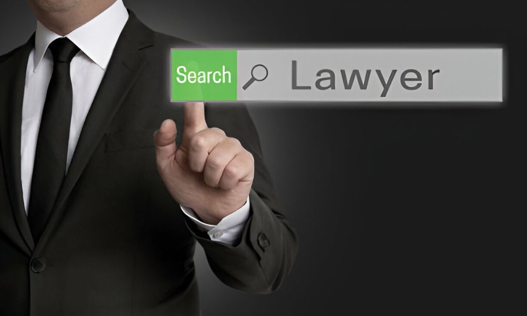 How Lawyers Can Use SEO to Rank Higher and Get More Clients in Bangladesh A businessman browsing online with a digital interface showing legal icons, symbolizing how lawyers can use SEO in Bangladesh to get more clients and improve Google rankings.