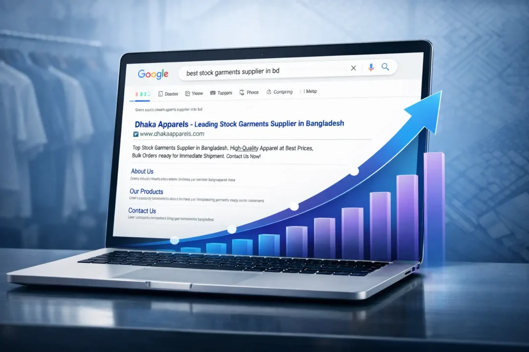 dhaka-apparels-seo-case-study-results Dhaka Apparels SEO case study showing Google ranking improvement from zero to number one in 3 months
