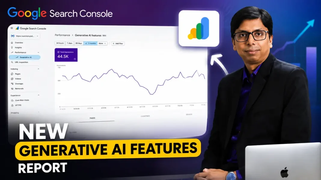 Google Search Console Generative AI features report showing impressions Google Search Console Generative AI features report showing impressions